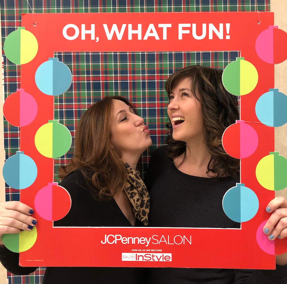 Kristen and Liz from Cool Mom Picks on how to make those sexy curls last longer for all your holiday parties | sponsored by JCPenney Salon