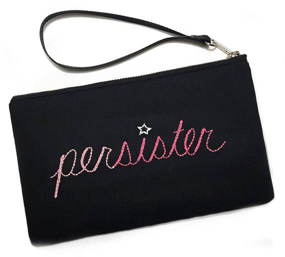 Persister embroidered pouch from Speakeasy Works on Etsy