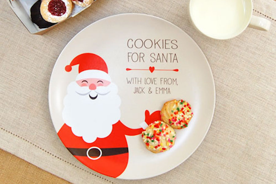 Santa cookie plates clearance personalized