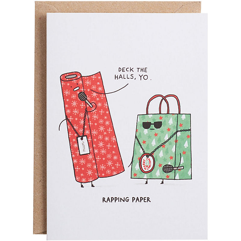 Funniest holiday cards | rapping paper holiday cards from paper source
