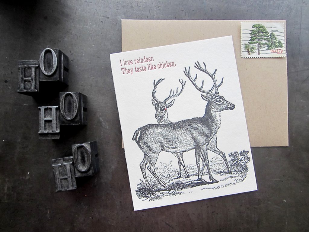 Reindeer taste like chicken: Funniest Christmas cards (but probably not for vegetarian friends)
