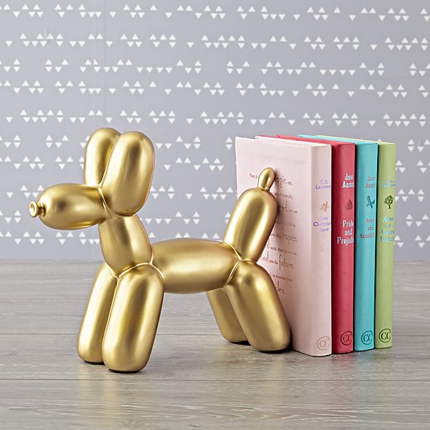 Chinese year of the dog baby gifts: Balloon dog bookend for the nursery shelf
