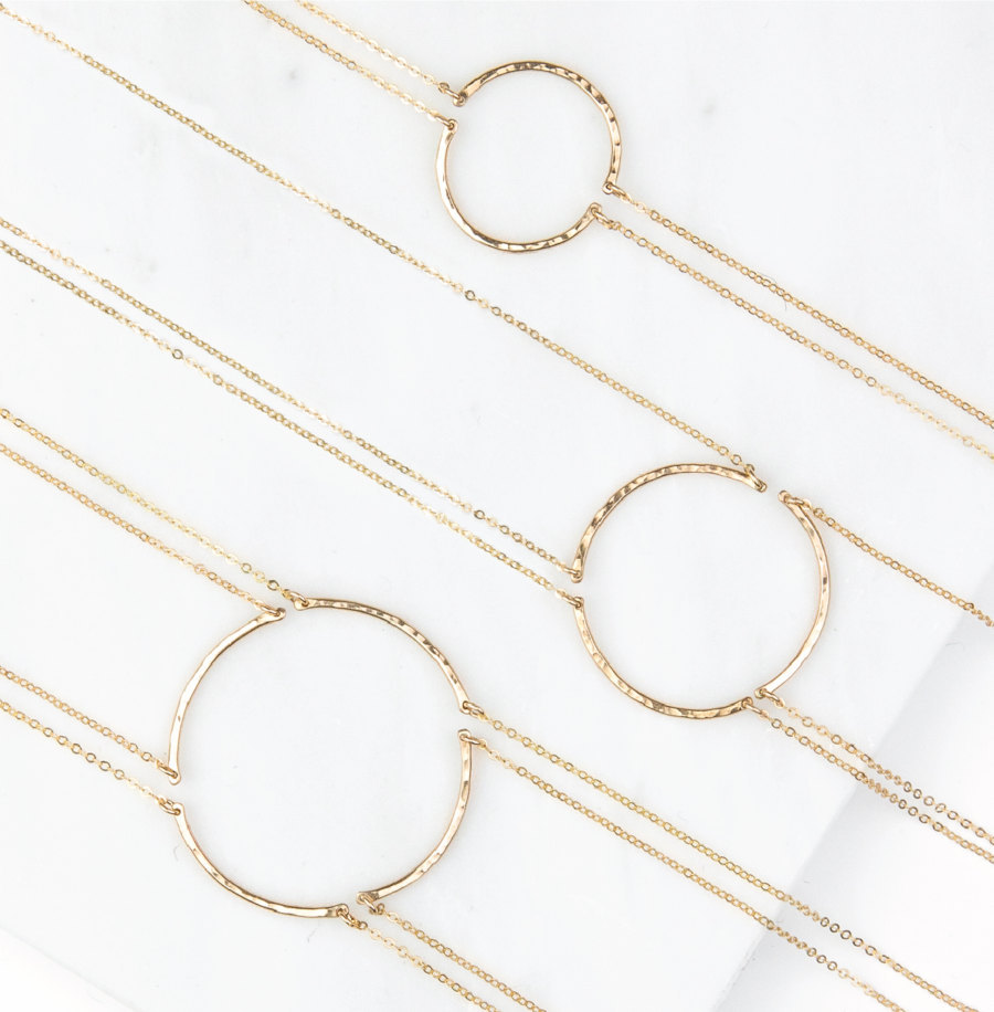 Silver or gold-fill best friend necklaces: Order two, three, or four to form a circle when they're together
