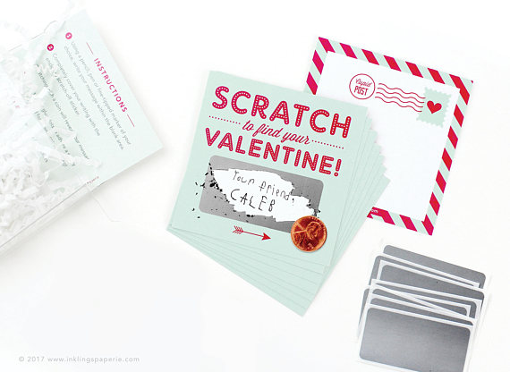 Scratch-off Valentine's Day cards: Inkling Paperie