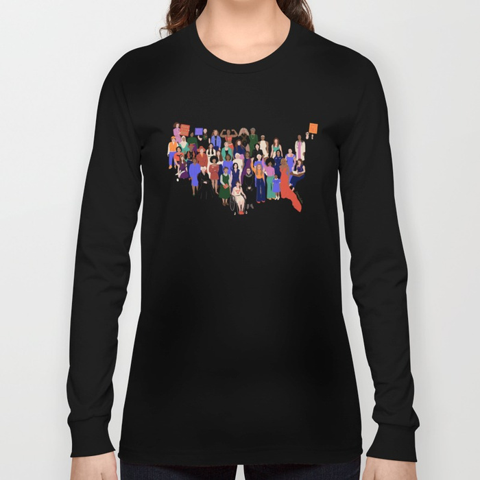 Artist Shyama Golden's t-shirt honors the Women's March with a design honoring dozens of American women whose shoulders we stand on | Cool Mom Picks