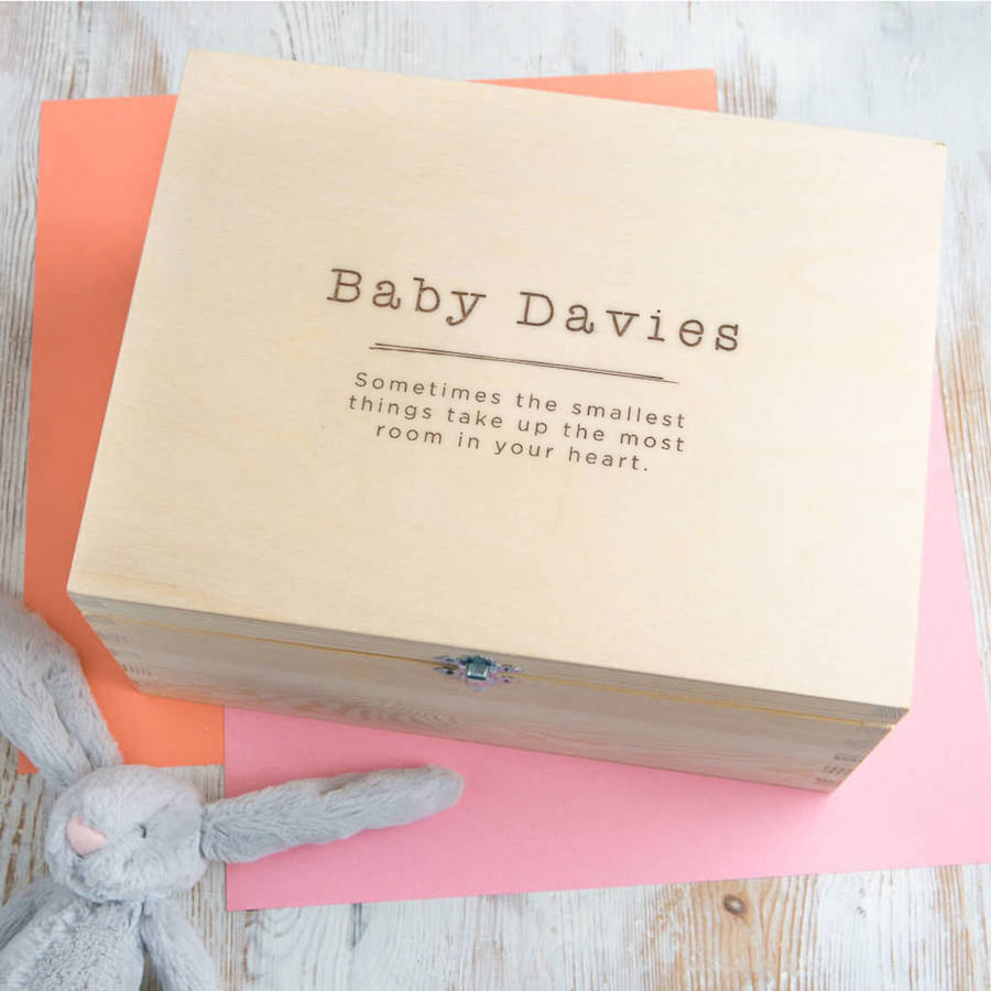 Thoughtful gifts after a miscarriage: Custom memory box at Dust and Things
