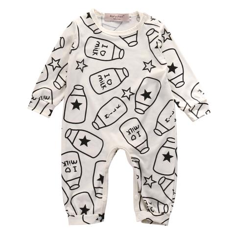 Black and white baby gifts: Milk print onesie | Moonlight Bundles