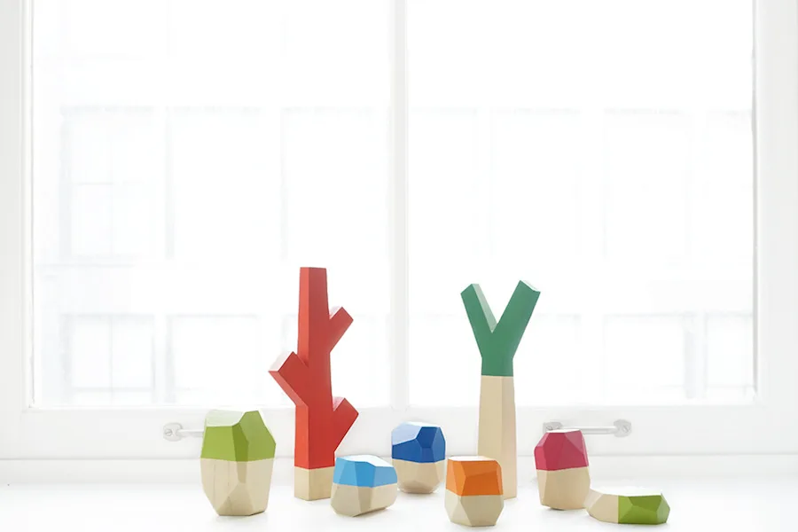 The sticks and stones set of gorgeous wooden blocks from Fire & Lightning