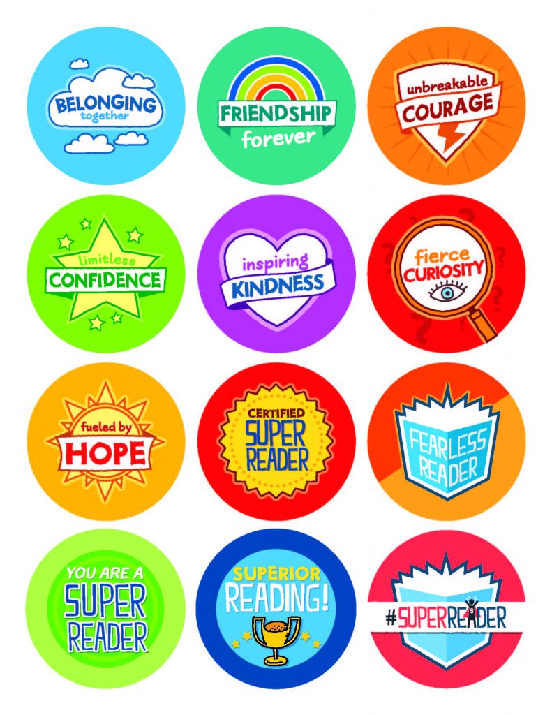 Free printable super reader stickers from Scholastic for #WorldReadAloudDay