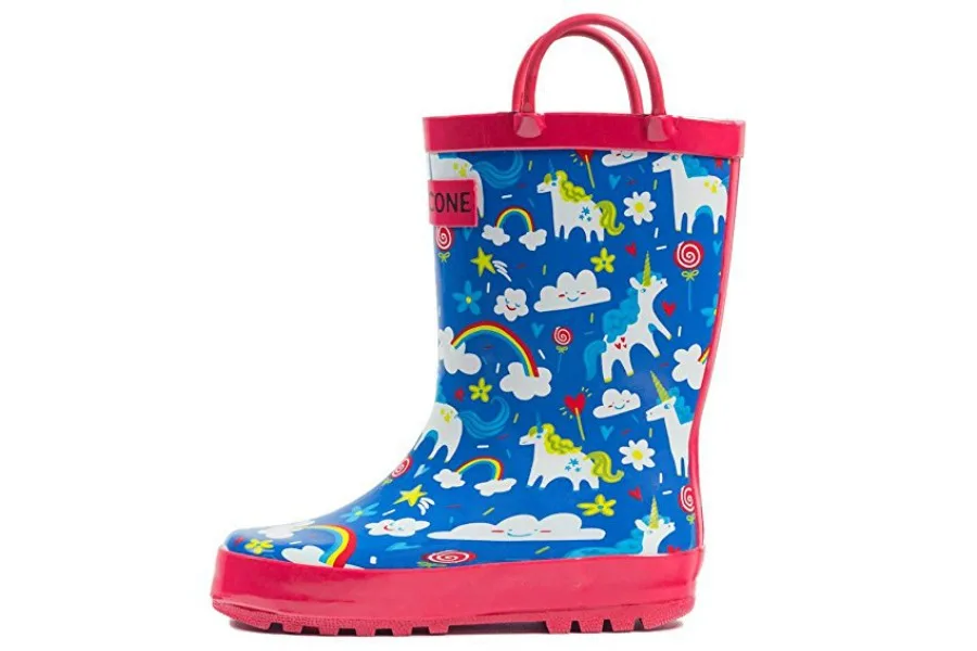 Cute unicorn and rainbow rain boots for toddlers and kids under $30