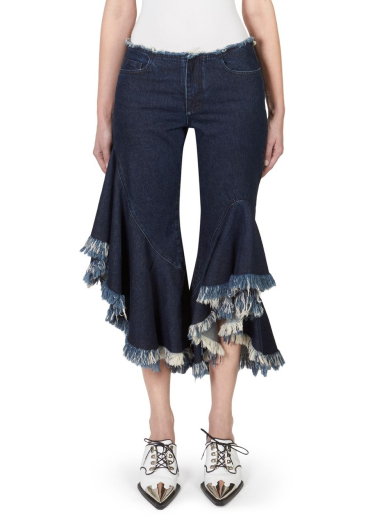 Marques'Almeida cropped and frayed denim jeans