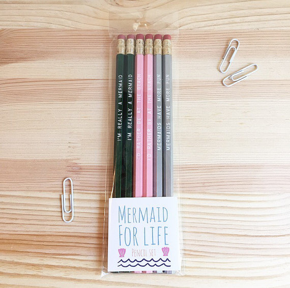 Mermaid gifts: Mermaid pencils | California Ave