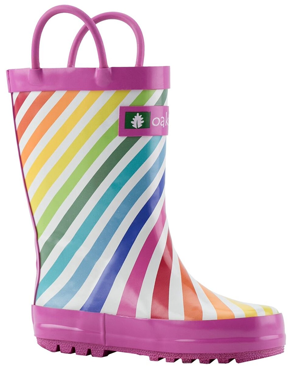 Spring rain boots under $30: Rainbow stripes from Oakiwear