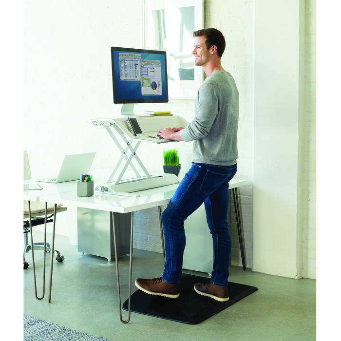 The Lotus DX Workstation by Fellowes helps you create a sit-stand workstation with a ton of health benefits | sponsor