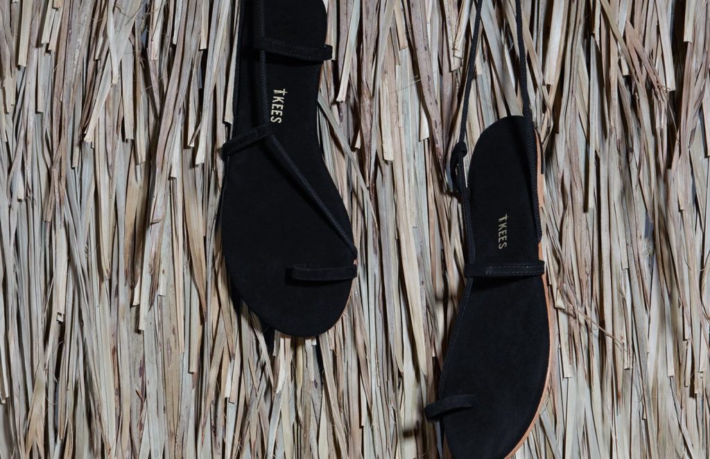 Black suede Jo Austen sandals by TKEES dress up summer