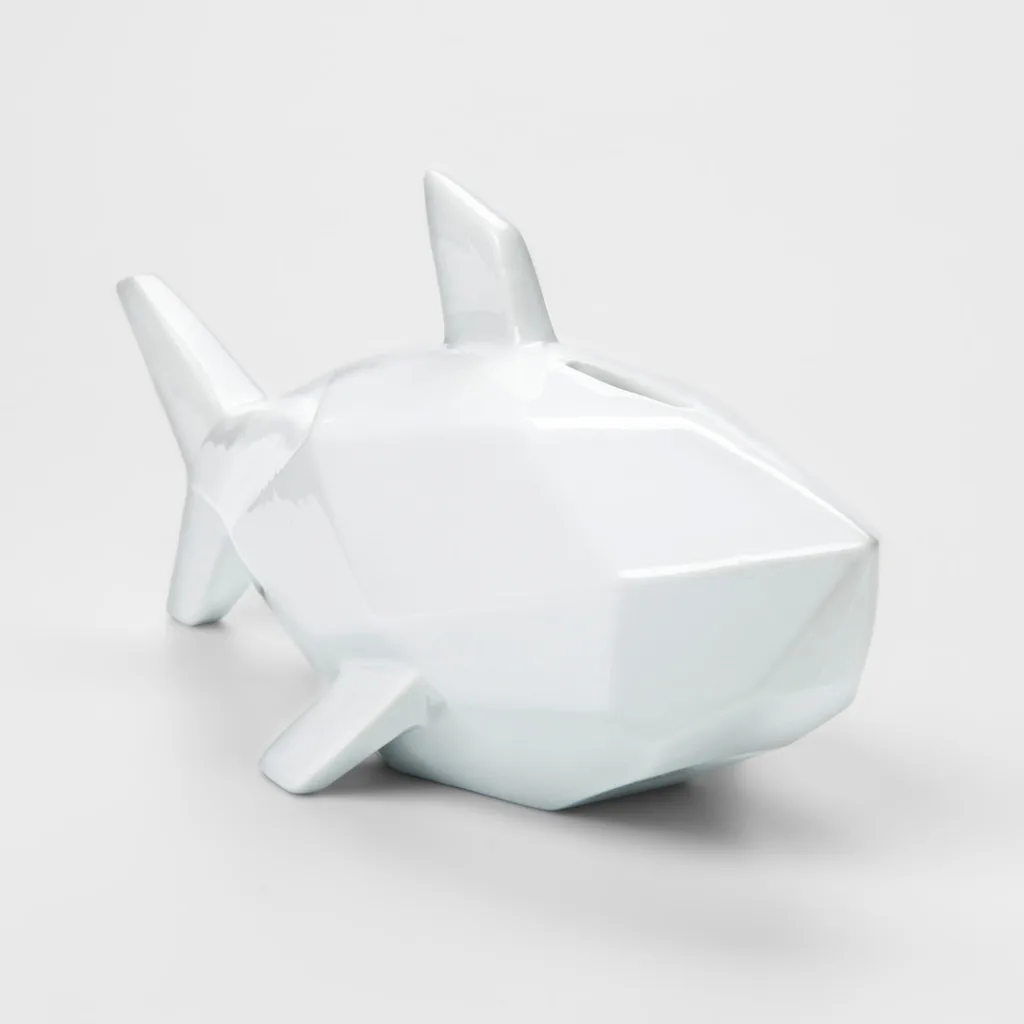 White shark coin bank: Piggy bank alternatives for kids