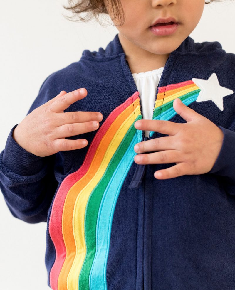 Kids' rainbow clothing: Rainbow Sunset Terry Hoodie by Hanna Andersson