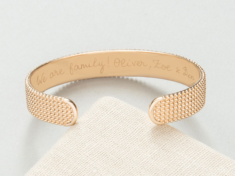 Personalized Mother's Day gifts: Personalized Beaded Open Bracelet | Merci Maman