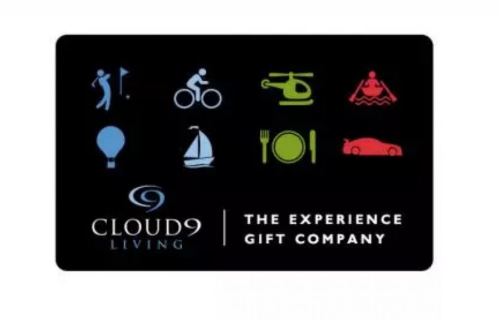 Cloud 9 living gift card towards amazing experience gifts: Creative Father's Day gifts for the man who has everything 