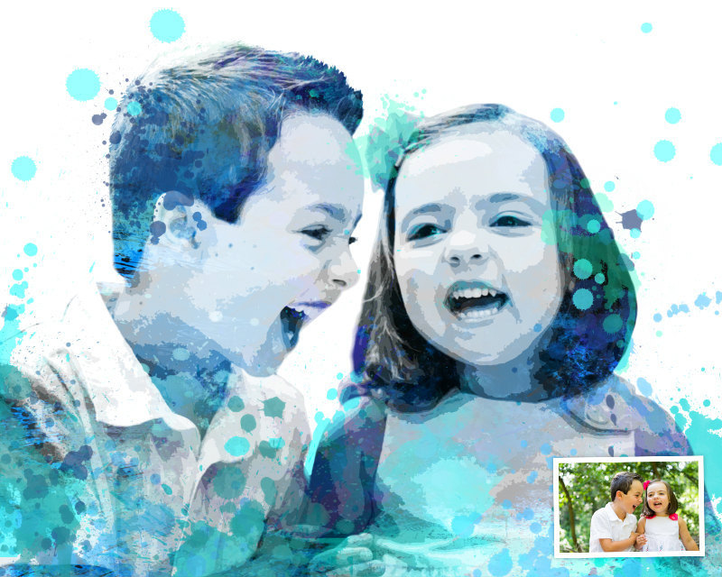 Creative photo gifts for Father's Day: Custom Watercolor Photo Gift | Delphi Images