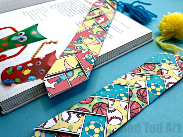 Free, fun Father's Day printables: Paper Weaving Father's Day Printable Bookmark by Red Ted Art