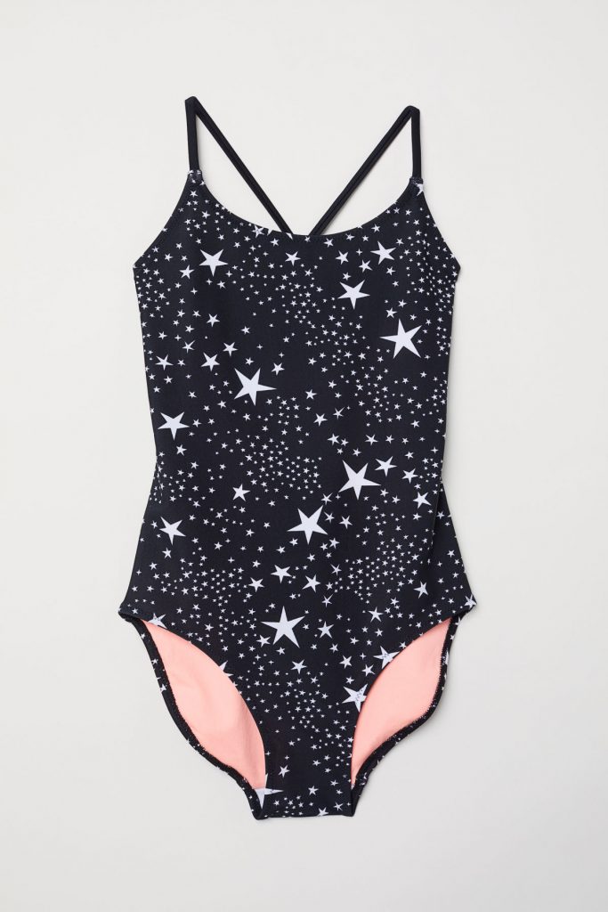 Black and white star patterned girls swimsuit from H&M