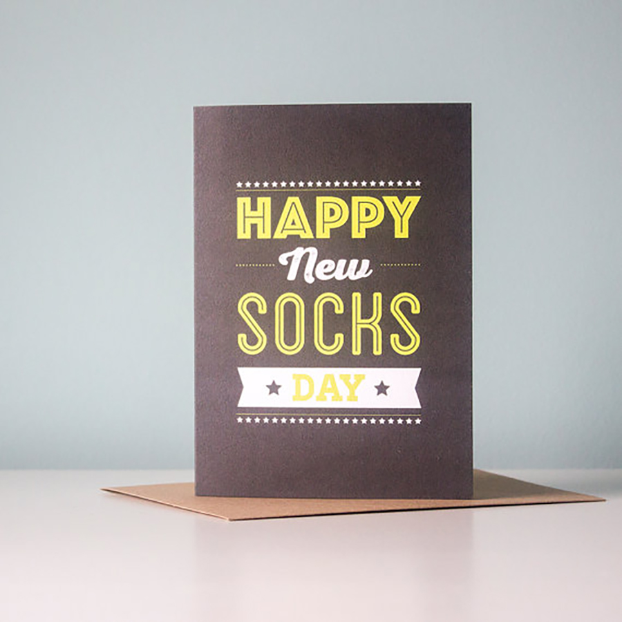 Funny Father’s Day Cards: Happy New Socks Day Card from Lovely Cuppa