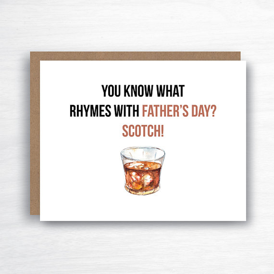 Funny Father’s Day Cards: Rhymes With Scotch Card from Pretty By Her