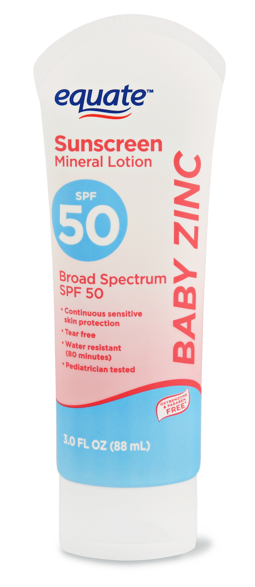 Most affordable safe sunscreens for kids 2018: Equate Baby Zinc SPF 50