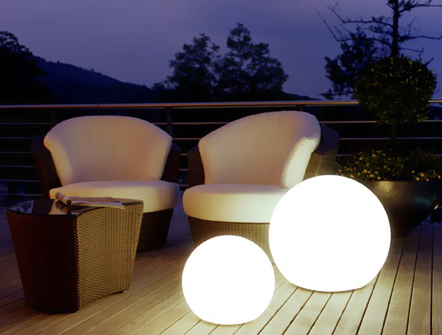 Cool backyard lighting Ideas: LED Ball Lamps