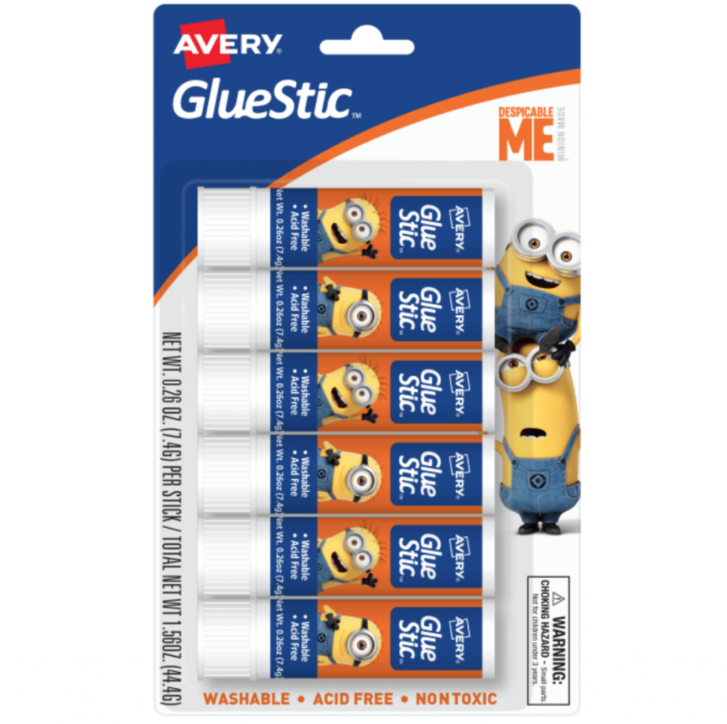 Avery Minions Glue Stick: Back to school supplies and accessories to make school more fun