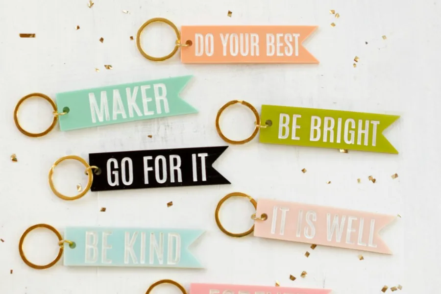 Personalized keychains and backpack charms to send kids back to school with a smile