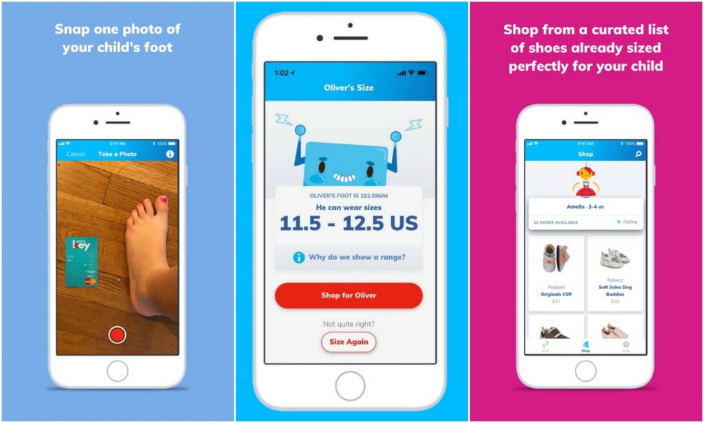Jenzy app is an awesome shoe sizing app that ensures parents know a child's exact size -- and what size to buy for top kids' shoe brands