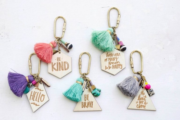 Personalized keychains + backpack charms to send kids back to school