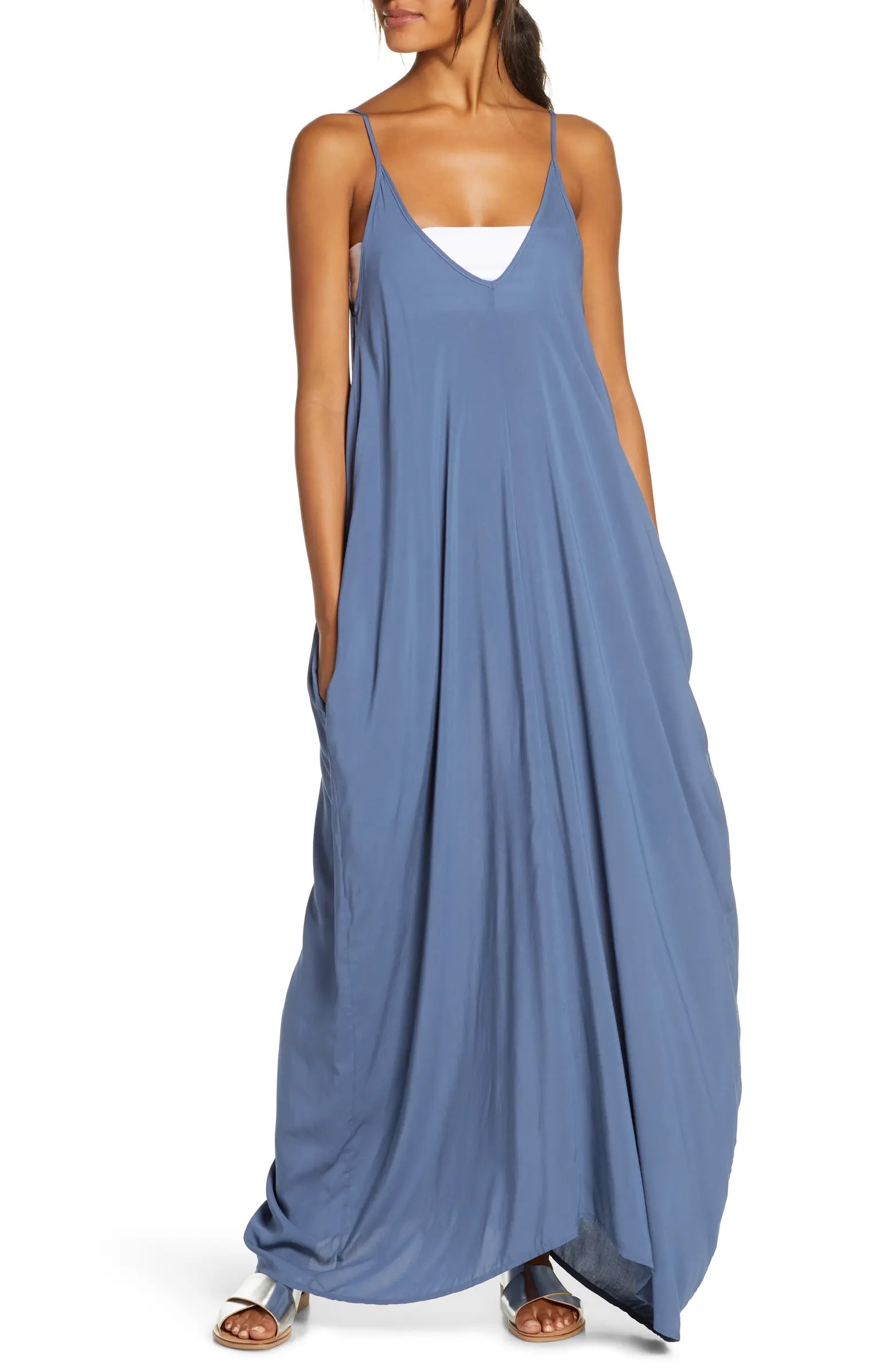Stylish beach coverups for women: This billowy maxi dress from Elan goes from pool to restaurant seamlessly.