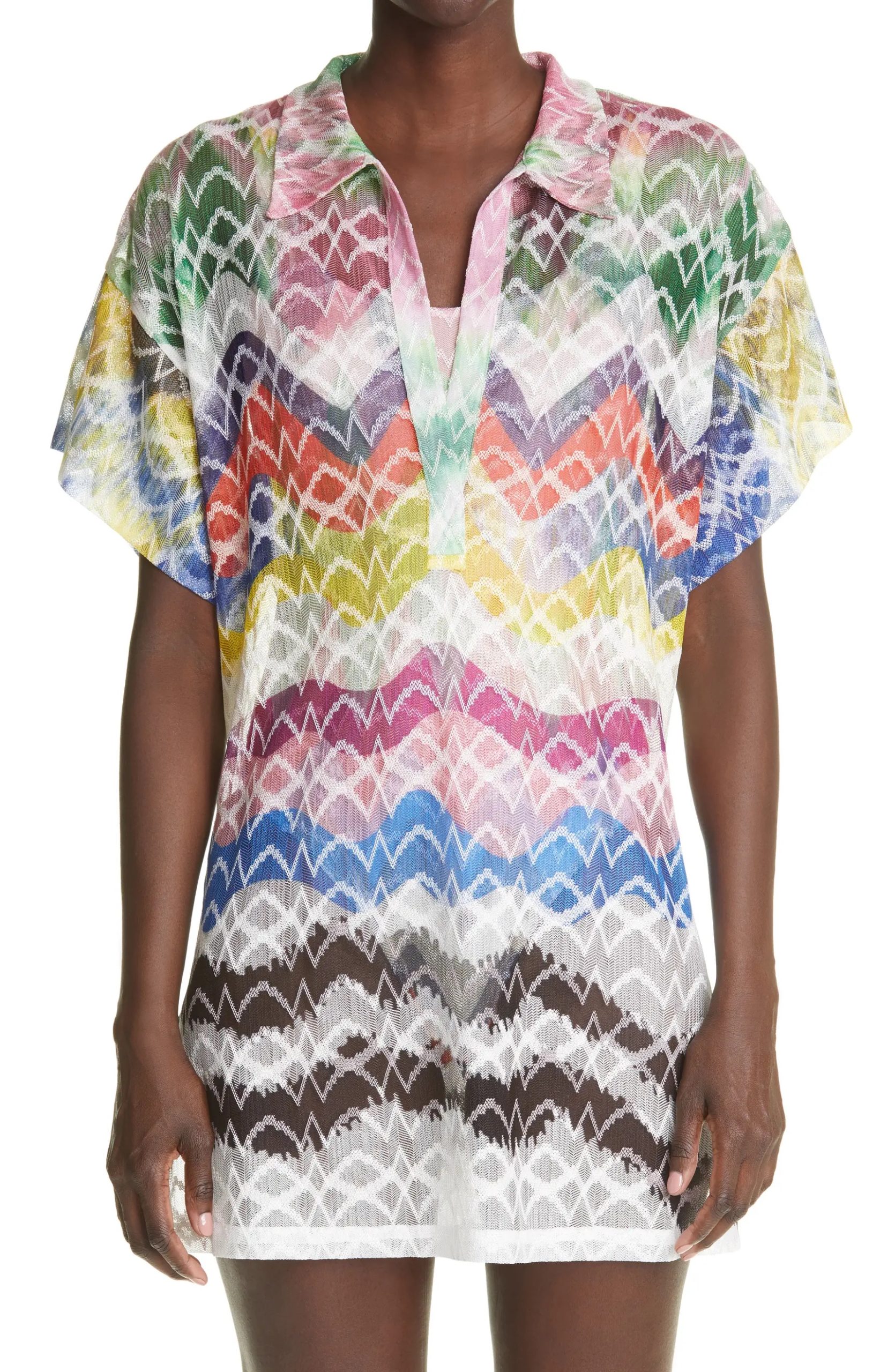 Stylish beach cover ups for women: Missoni's iconic tunic coverup.