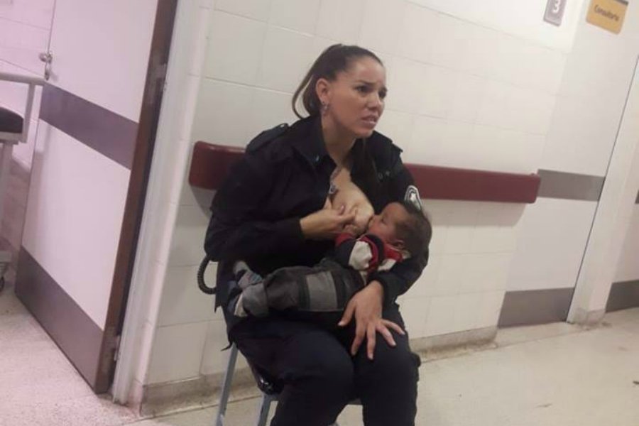 Our new hero: The police officer who breastfed a starving baby herself