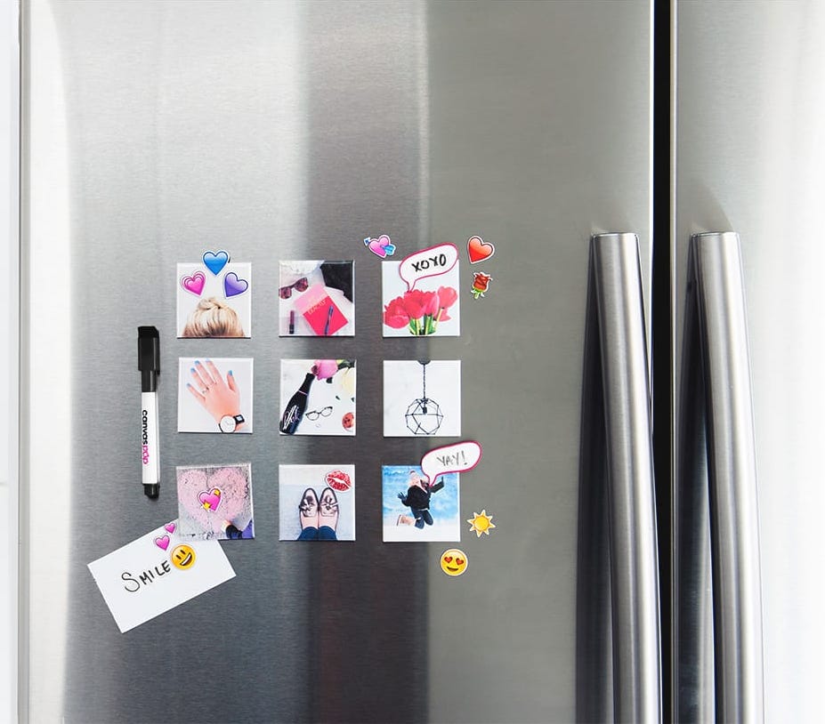 Creative ways to display kids' artwork: Turn them into a set of small magnets from Canvas Pop
