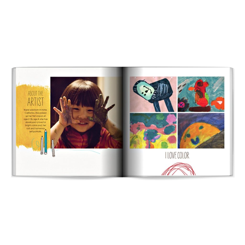 Creative ways to display kids' artwork: Digitize it and make a custom photo album, like this one from Shutterfly