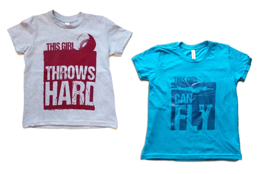 The strong athletic girls t-shirts that honor her passion for sports.