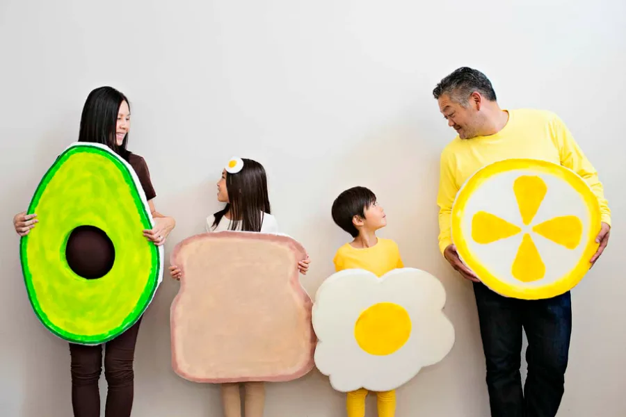 The coolest family Halloween costume ideas | Avocado toast family Halloween costume DIY at Hello, Wonderful