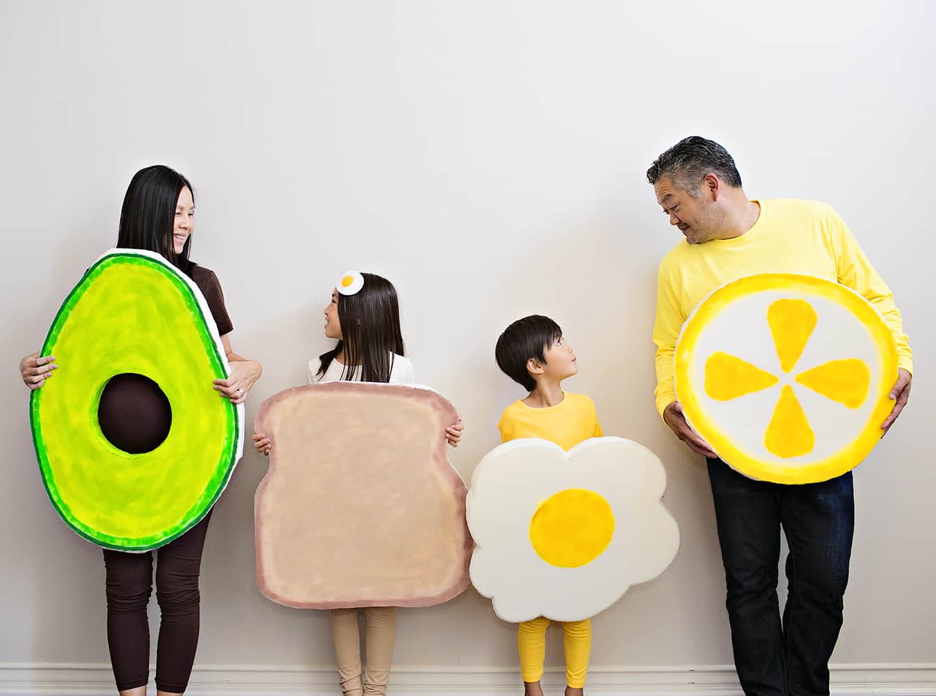 Family Halloween costume idea: Avocado toast group Halloween costume at Hello, Wonderful