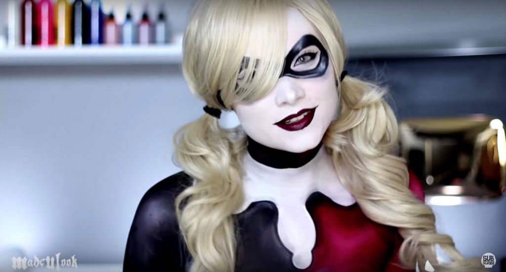 Harley Quinn face paint video tutorial by Madeyewlook