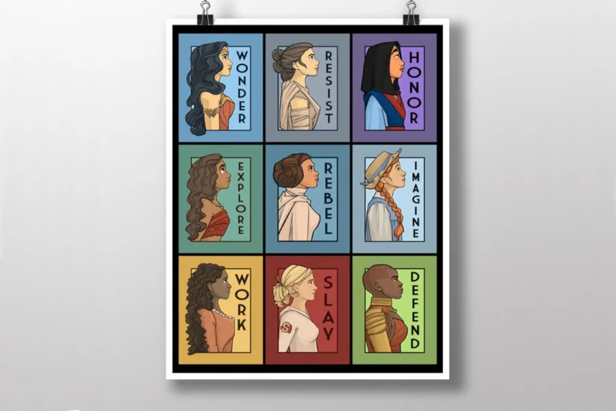 We’re obsessed with this poster featuring favorite self-saving heroines