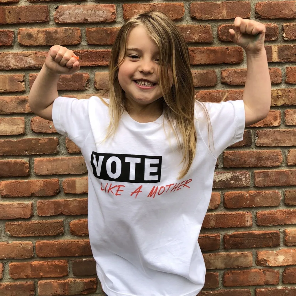 Vote Like a Mother tees for kids and adults - 100% of profits support mom-centered political non-profits Vote Like a Mother tees for kids and adults - 100% of profits support mom-centered political non-profits