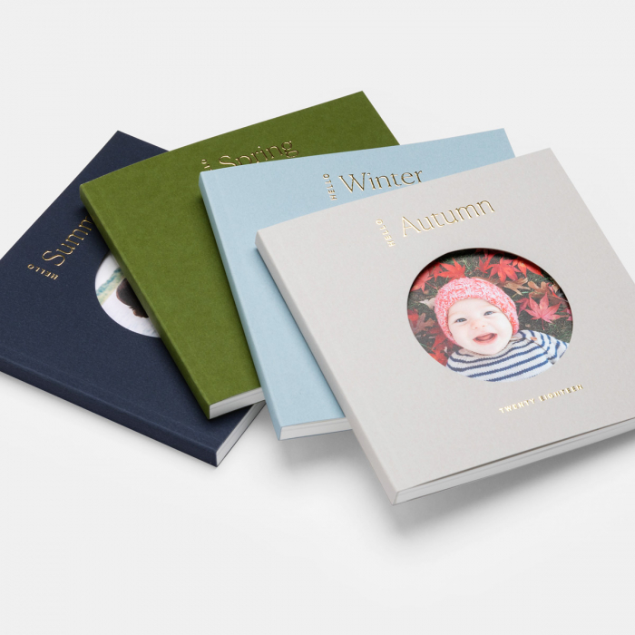 The Color series photo books from Artifact Uprising can also be used to preserve kids' artwork by month or year