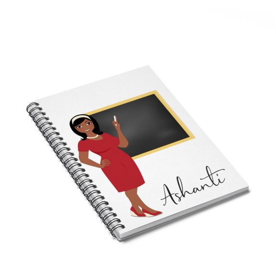 Creative personalized gifts: Black teacher custom notebook by From Keek with Love