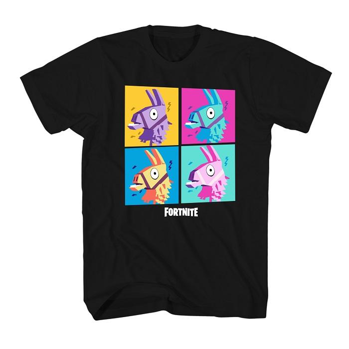 Fortnite tees like the llama grid t-shirt on sale at GameStop (sponsor)