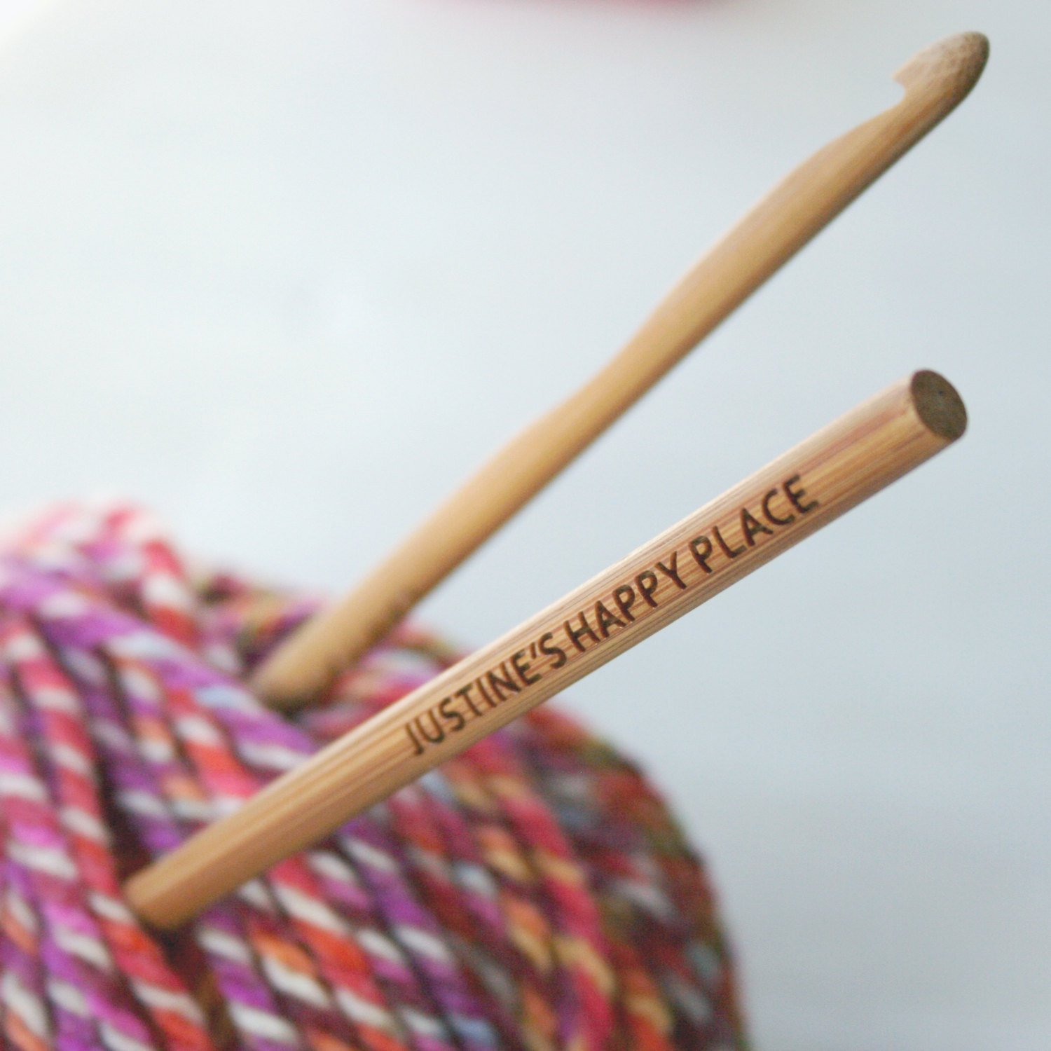 Creative personalized gifts: Customized wooden crochet hooks
