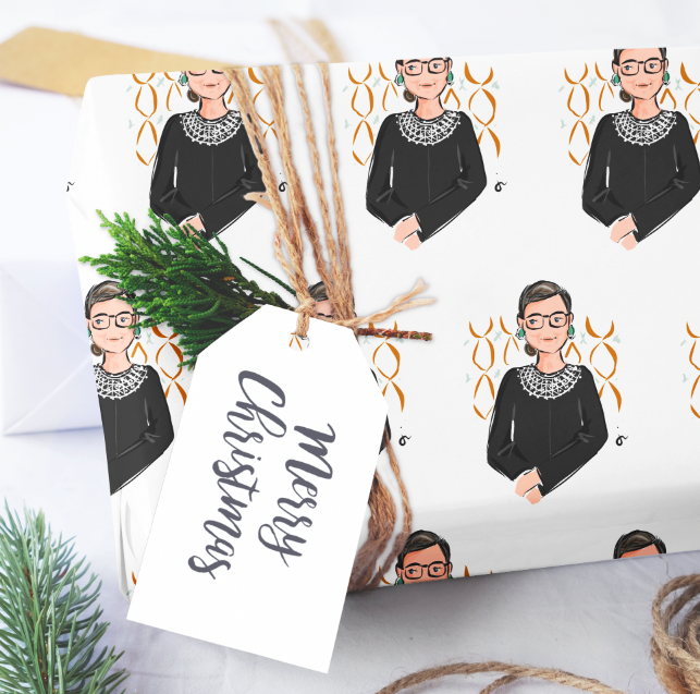 RBG tribute gift wrap coming soon from Sophie and Lili